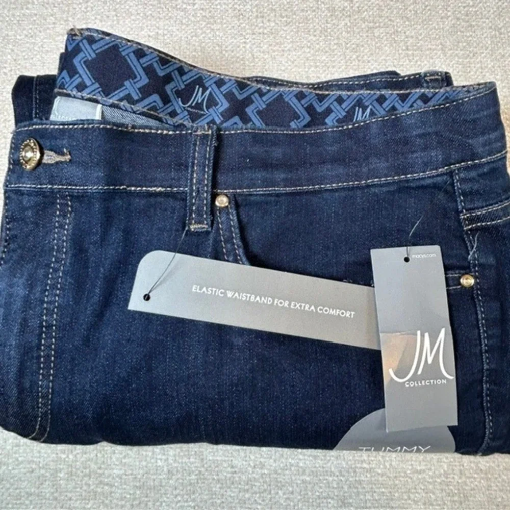 NWT JM Collection Comfort Waistband Tummy Control Stretch Jeans 18 $49 Wide Leg